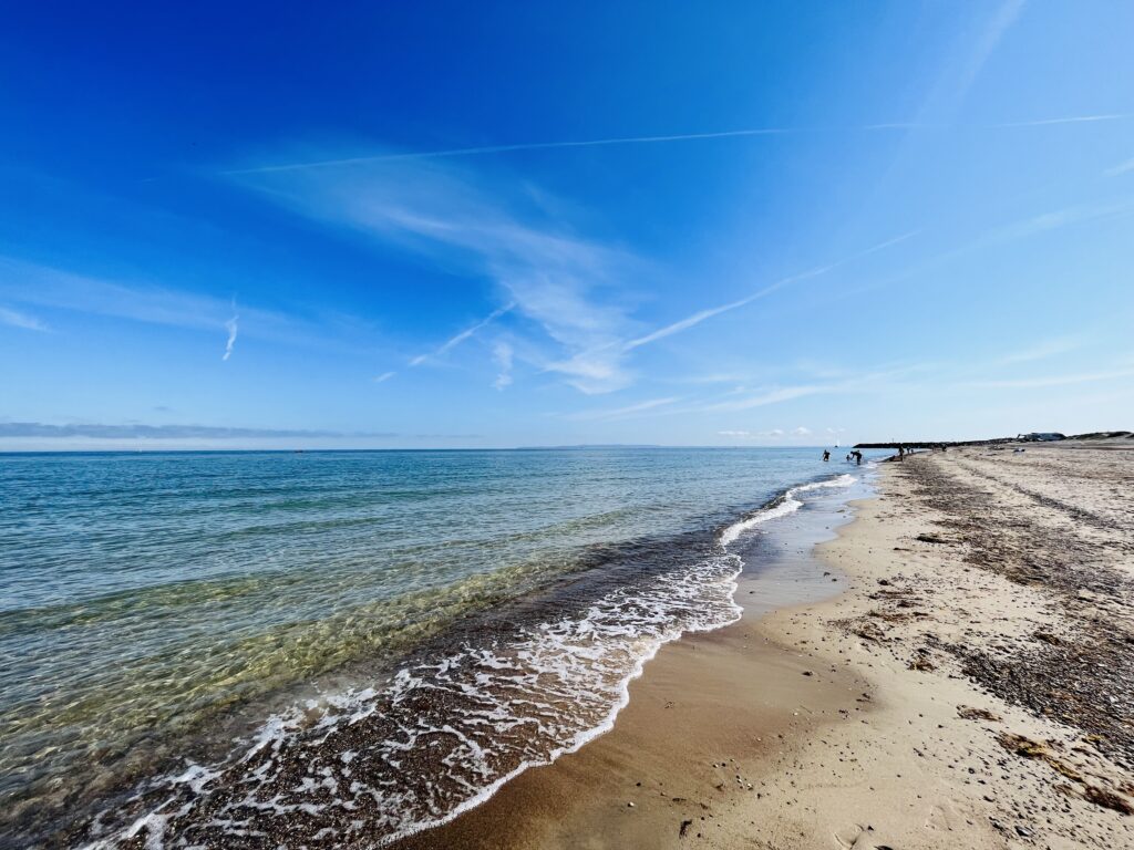 Gilleleje Strand with the sea on display