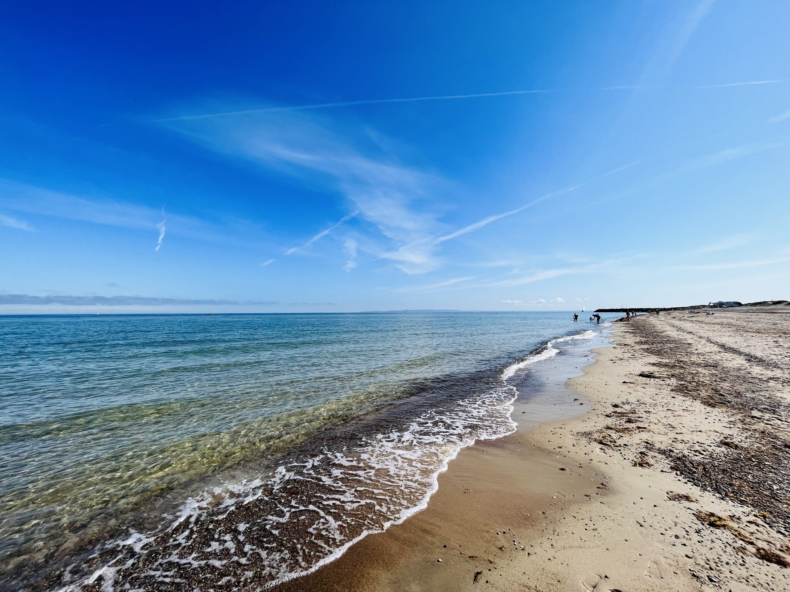 Gilleleje Strand with the sea on display